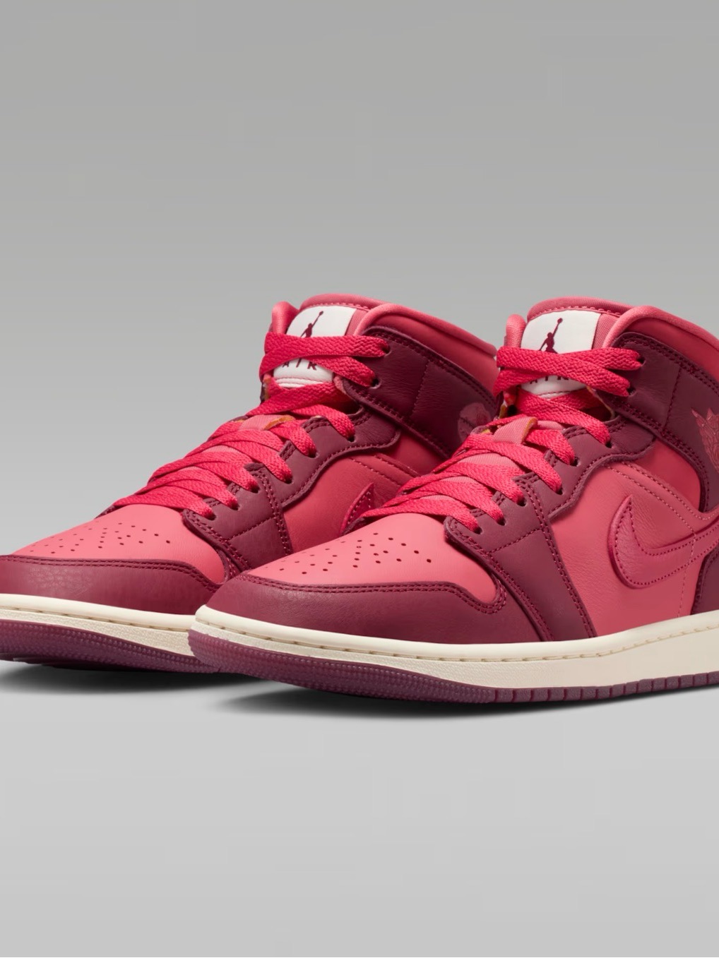 Nike Air Jordan 1 Mid Two-Tone Raspberry/Pink Sneakers Brand New